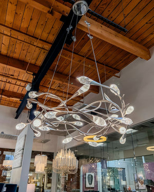 Modern Linear/Round Floral Branches Crystal Chandelier - view 7