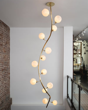 Modern Vertical Handcrafted Glass Globe Chandelier for High Ceilings - view 2