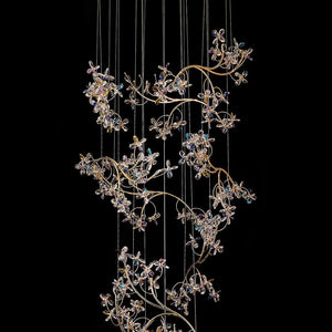 Modern Staircase Chandelier Crystal Hollow Rotating Ceiling Light - view 5