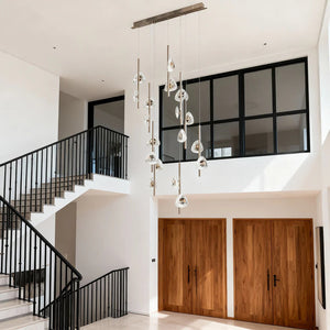 Staircase Crystal Chandelier Modern Aluminum Ceiling Light - view 2