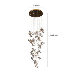 Modern Staircase Chandelier Crystal Hollow Rotating Ceiling Light - view 7