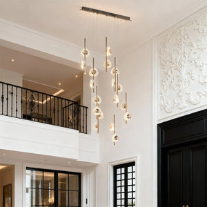 Staircase Crystal Chandelier Modern Aluminum Ceiling Light - view 5