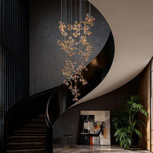Modern Staircase Chandelier Crystal Hollow Rotating Ceiling Light - view 4