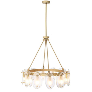 Sublime Modern Brass Chandelier Antique Brass Finish/Bevelled Glass - view 4