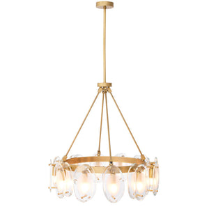 Sublime 12-Light Chandelier with Free-Form Beveled Glass Shades