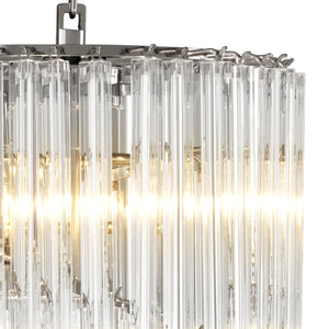 Trapani Modern Glass Chandelier - Nickel - view 3