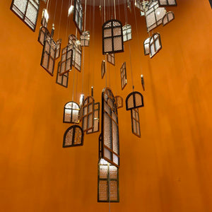 Modern Creative Round Floating Glass Windows Chandelier for Living Room/Hotel/Restaurant - view 2