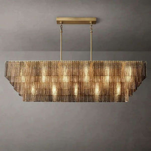 Viraag Smoke Rectangle Chandelier 77", rectangular