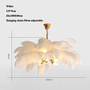 Elva Brass Palm Tree Feather Chandelier - view 16