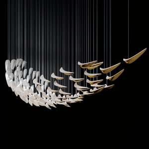 Galaxy White Feather Art Deco Chandelier - view 16