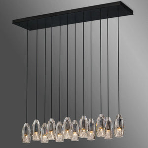 Chapt Linear Chandelier, K9 crystal in bronze - view 10