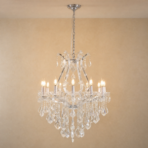 28.3" 12-Light Maria Theresa Crystal Chandelier - Silver