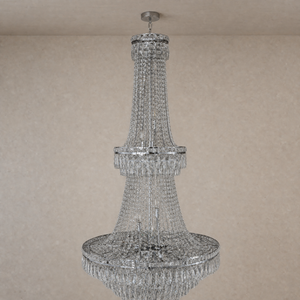 Two-Tier Square Diamond Round Pendant 780 - Silver, chandelier - view 2