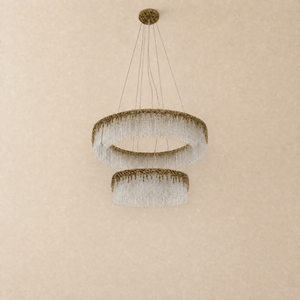 Ice Bloom Glass Two-Tier Chandelier D800+D500 - Copper - view 2