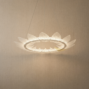 Detail of the sculpted metal with champagne gold finish