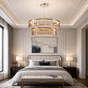 Dalton Glass Tiered Chandelier 39" - view 5
