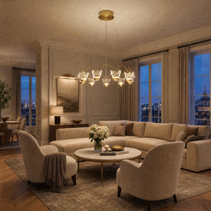 Contemporary Chandelier Dining Room in a dining room