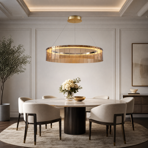 Dalton Glass Circular Chandelier 39" - view 8