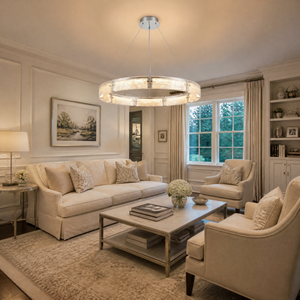 Halo Modern Glass Round Chandelier - view 12