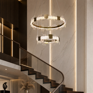 Elodie 2 Tiers Modern Gold Chandelier, two-tier - view 4