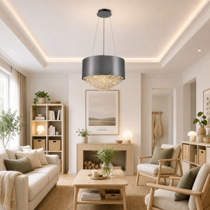 Theron Crystal Pendant Light 28" - view 11