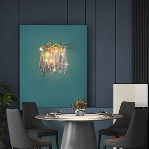 Flake Long Crystal Branch Brass Wall Sconce - view 6