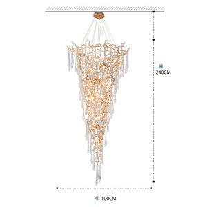 Cecily Crystal Branch Chandelier H 94.49"