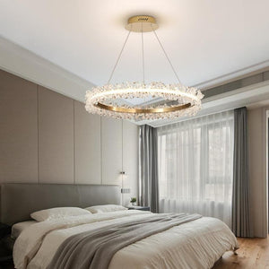 Exquisite Ring Crystal Golden Round Chandelier - view 8