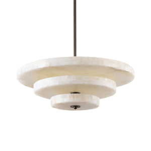 Alabaster Bronze & White LED Chandelier – Elegant 33‑Inch