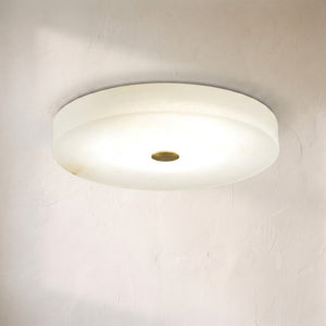 Alabaster Flush Mounted Round Led Chandelier - view 2