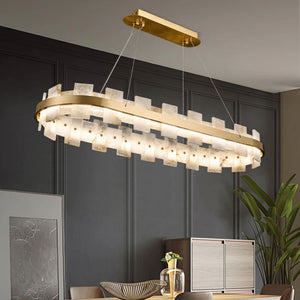 Alabaster Acropolis Modern Oval Chandelier - view 2