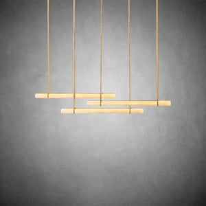 Aureon Alabaster Triple Bar Linear Chandelier