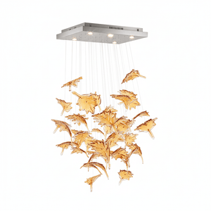 Multicolor Crystal Spiral Maple Leaf Chandelier - view 52