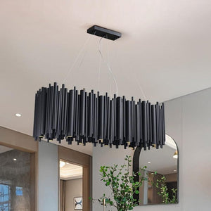 Natasha Modern Classic Black Rectangle Long Chandelier W 32"/40"