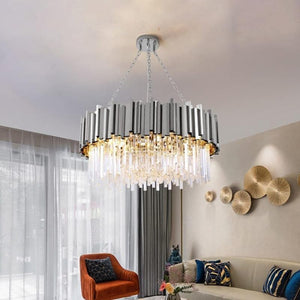 Vedir Modern Chrome Round Crystal Chandelier - view 2
