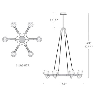 Galad Contemporary Crystal Chandelier 6-light - view 9