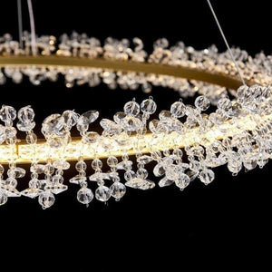 Exquisite Ring Crystal Golden Round Chandelier - view 5