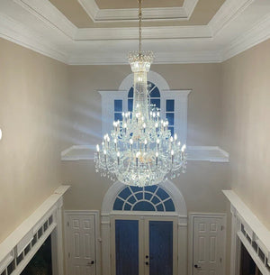 Extra Large European-style Multi-layers Candle Luxury Crystal Chandelier Gold Art Foyer/Staircase Decorative Light Fixture - view 24