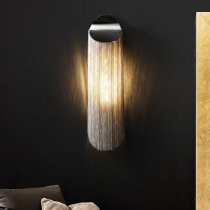 Alisa Plated Aluminum Tassel Long Wall Lamp, wall sconce - view 5
