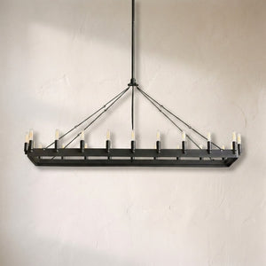 Celestine Vintage Filament Rectangular Chandelier