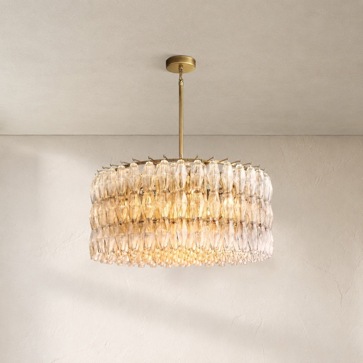 Cyra Clear Glass Round Chandelier 37"47"62"