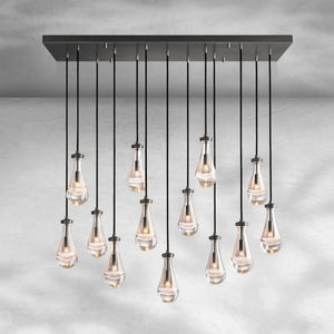 Raindrop Glass Linear Chandelier 54" - view 2