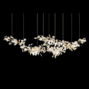Extra Large Ceramic White Flower Chandelier in Artistic Branch Style for Spacious Living and Dining Room - view 3