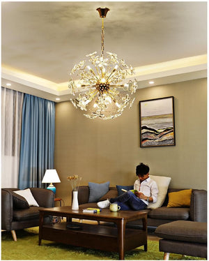 Faceted Crystal Petal Dandelion Chandelier 24" - view 9