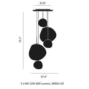 Modern Rock Glass Special Shape Pendant Lighting, chandelier - view 25