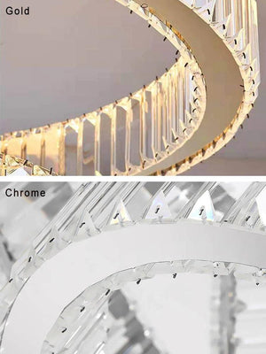 Modern Front Entryway Chandelier 3/4/5/6/7 Rings Crystal Gold/ Chrome Finish Ceiling Lamp - view 29