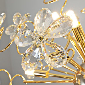 Faceted Crystal Petal Dandelion Chandelier 24" - view 5