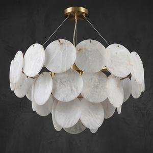 Hollis Modern Alabaster Round Chandelier - view 2