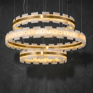 Hollis Modern Alabaster Ring Chandelier