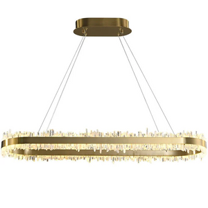 Modern Quartz Crystal Oval Chandelier - view 6